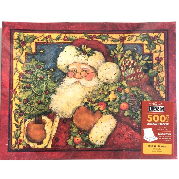 Lang Jolly Ol' St. Nick Susan Winget Jigsaw Puzzle Santa Claus Christmas - Picture 1 of 2